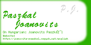 paszkal joanovits business card